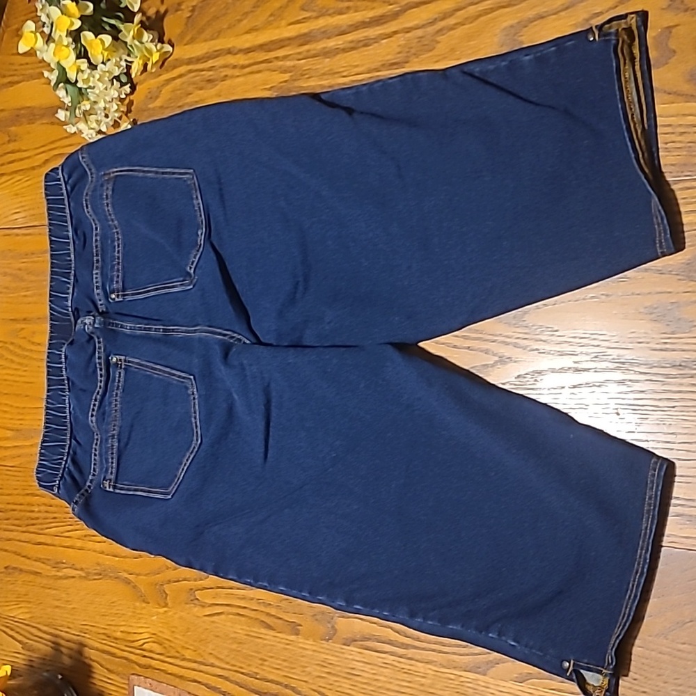 Catherines Knit Jean Pull-On in Blue and White - Size 0X 14/16W - Picture 8 of 8